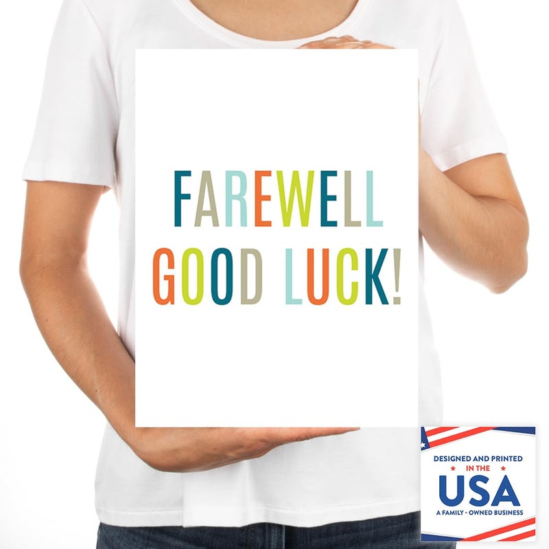 Andaz Press Funny Jumbo Farewell Card With Envelope 8.5 x 11 inch, Big Office Card, Colorful Farewell Good Luck! 1-Pack, Includes Envelope - Image 4